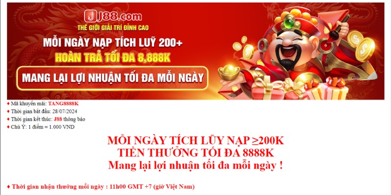 Khuyến Mãi Hoàn Trả J88 - Chương Trình Tăng Vốn Hiệu Quả